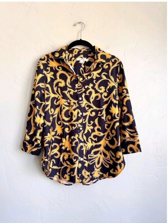 Chico's Tops - 🌞CHICO'S ABSTRACT SWIRL SHIRT NO IRON SIZE 2 NWT